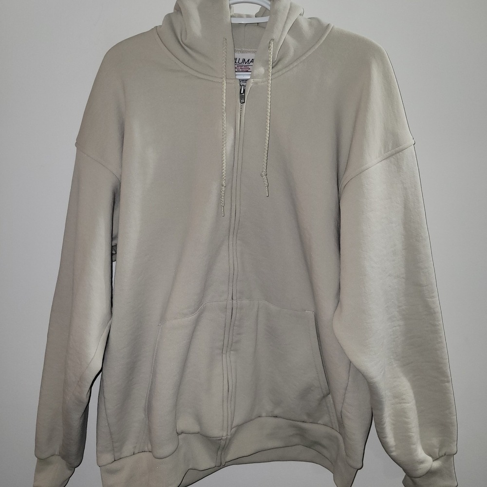Vintage Pluma Thermal Lined Full Zip Hoodie Men's Size 2XL Ivory Pocket
